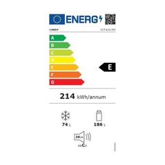 Combina frigorifica candy cct3l517es, low frost, 260 l, h 176 cm, clasa e, argintiu,  Frigidere | electropc.ro