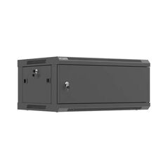 Dulap rack de perete 19", 4u, 600x450 mm, pentru asamblare, usa metalica, ral9004, ip20, negru,  Cabinete metalice | electropc.ro