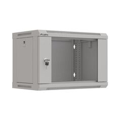 Dulap rack de perete 19", 6u, 540x350 mm, usa din sticla, gri,,  Cabinete metalice | electropc.ro