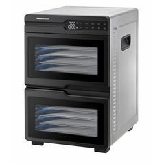 Food dehydrator heinner dualdry pro hfd-kddb1200bkss, 1000-1200w, led display, dual storage with airflow system (fan inside each compartment), 12 stainless steel trays, 2 fruit roll trays, 2 mesh sheets, temperature: 35-80 ℃, timer: 30 min - 48h, see-thro,  Deshidratoare | electropc.ro