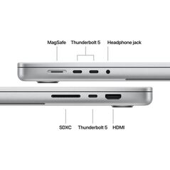 Macbook pro 16.2"/apple m5 max (cpu 18-core, gpu 40-core, neural engine 16-core)/128gb/2tb - silver - int kb (no adapter) - 2026 (cto from mge94ro/a),  Laptopuri | electropc.ro