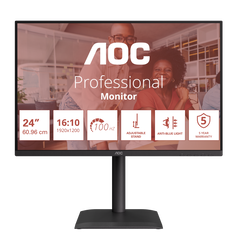 Monitor aoc 24" x24e4u, diagonal (inch): 24, diagonal (cm): 60, aspect ratio: 16:10, panel: ips, resolution: 1920x1200, refresh rate: 100hz, response time gtg: 4ms, brightness (max): 300 cd/m², contrast (static) : 1500:1, contrast (dynamic): 20m:1, viewin,  Monitoare LED | electropc.ro