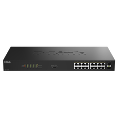 Switch d-link 16 port ge poe unmanaged, capacitate 36 gbps, standar poe 802.3af/at, negru,  Switch-uri | electropc.ro