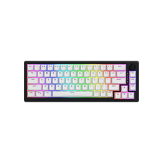 Tastatura wireless hator skyfall 60, interfata 2.4ghz, bt5.3, usb, polling rate 1000hz, capacitate baterie 2000mah, switch hator aurum sterling linear, material tasta oma, buton de control multimedia, sistem de anulare a zgomotului integrat, alb-negru,  Tastaturi | electropc.ro