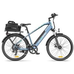 Bicicleta electrica ulzomo metro 26 e-bike, 250w, 36v 17ah, autonomie 100km, viteza maxima 25km/h, blue, 26'',  Biciclete | electropc.ro