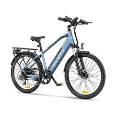 Bicicleta electrica ulzomo metro 26 e-bike, 250w, 36v 17ah, autonomie 100km, viteza maxima 25km/h, blue, 26'',  Biciclete | electropc.ro