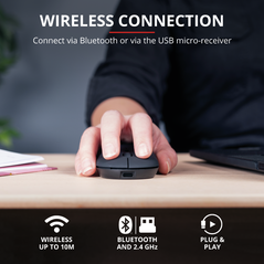 Mouse trust puck, rechargeable bluetooth, negru,  Mouse | electropc.ro