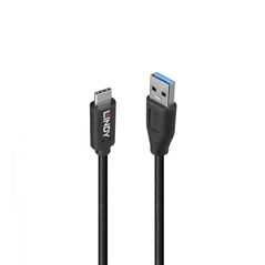 Cablu lindy 0.5m usb 3.2 type-a to type-c (tata - tata), black line, supported bandwidth: 10gbps, negru,  Cabluri periferice | electropc.ro