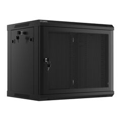Dulap rack de perete 19", 9u, 600x450 mm, usa perforata, negru,,  Accesorii | electropc.ro