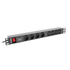 Unitate distributie alimentare pdu 19", 1u, 16a, 4 prize  si 4 prize iec c13, negru,  Accesorii | electropc.ro