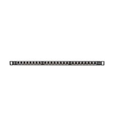 Patch panel 24 porturi 0,5u 19" cat.6 ftp cu organizator cabluri, ecranat, negru,  Alte accesorii retea | electropc.ro