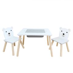 Set masuta si 2 scaune, cu spatiu de activitati, bear, u-grow,  Mobilier camera copii | electropc.ro