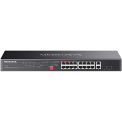 Switch mercusys gigabit rackmount ms120gp, 16× gigabit poe+ rj45 ports, 2× gigabit non-poe rj45 ports, si 2× gigabit sfp slots,  Switch-uri | electropc.ro