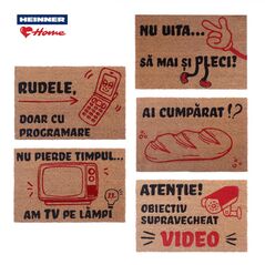Covoras intrare cocos 60x40 cm, fun, heinner home,  Covorase intrare | electropc.ro
