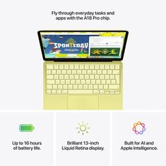 Macbook neo 13" retina/apple a18 pro (cpu 6-core, gpu 5-core, neuralengine16-core)/8gb/256gb - citrus - int kb (no adapter) - 2026,  Laptopuri | electropc.ro