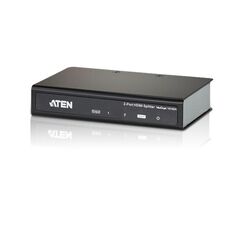 Splitter aten vs182a-at-g; numar porturi:2, video type portul: hdmi, iesire video: 2x hdmi. rezoluţia maximă: 4096 x 2160 pixel, culoarea produsului: negru, material carcasă: metal. tensiune ac intrare: 5 v, consum de energie (tipic): 3,12 w. lățime: 80 m,  Splittere audio-video | electropc.ro