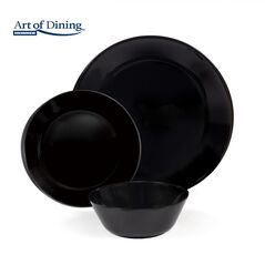 Serviciu masa din opal negru 18 piese, catania, art of dining,  Farfurii & Boluri de Servire | electropc.ro
