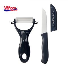 Set cutit 7cm+curatator ceramic 13x7.6cm (mix 3 culori in bax - 4 rosii, 4 verzi, 4 negre),  Cutite & seturi | electropc.ro