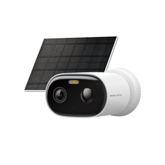 Solar-power security camera kit spec: 2k resolution (2304×1296), bullet camera, built-in microphone and speaker, color night vision, 2.4 ghz & 5 ghz wi-fi, 5 w max charging power, ip65 feature: mercusys app, smart detection and notifications (motion and p,  Access point & Range Ext. | electropc.ro