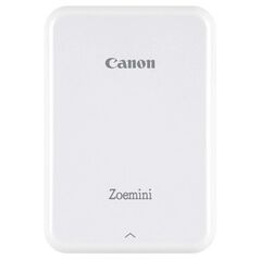 Imprimanta foto Canon Zoemini, tehnologie ZINK (zero ink) Viteza: 50 secunde pe poza, Rezolutie 314 X 400 dpi, Compatibilitate IOS si Android, Bluetooth, culoare alb, capacitate 10 coli.,  3204C006AA