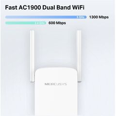Mercusys ac1900 wi-fi range extender me50g; dual-band, standarde wireless: ieee 802.11a/n/ac 5 ghz, ieee 802.11b/g/n 2.4 ghz, viteza wireless:  600 mbps at 2.4ghz, 1300 mbps at 5ghz, interfata: 1 x gigabit ethernet port, 4 x andene externe, consum: 12w, d,  Access point & Range Ext. | electropc.ro