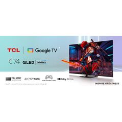 Televizor tcl qled 65c745, 164 cm (65"), smart google tv, 4k, 144hz  65C745