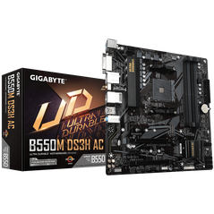 Placa de baza gigabyte b550m ds3h ac am4 ddr4, 4x sloturi ram, max. 128gb, frecventa maxima suportata 4733mhz, 1x dvi-d, 1x hdmi, 2x pcie x16, 1x pcie x1, 2x m.2, 4x conectori sata 6gb/s, 1x lan 1gbps, wifi, bluetooth 4.2, microatx,  Placi de baza | electropc.ro