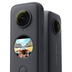 Camera video sport insta360 one x2, 5.7k, 360°, waterproof(pana la 10 metri), 4 microfoane, mod steadycam, instapano, slow motion, capacitate acumulator 1630 mah, culoare neagra  CINOSXX/A