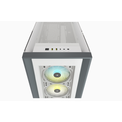 Carcasa corsair icue 5000x rgb tempered glass mid-tower atx pc smart case — white  case dimensions 520mm x 245mm x 520mm maximum gpu length 400 maximum psu length 250 maximum cpu cooler height 170 expansion slots 7 vertical + 2 horizontal case drive bays ,  Carcase | electropc.ro