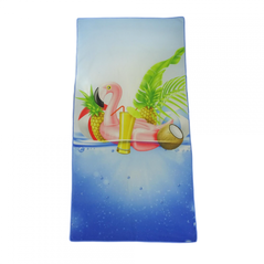 "beach towel 70x140 cm flamingo material : 100% polyester, 220 gsm "  HR-BHTWL140-FLG
