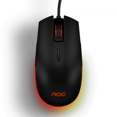 Mouse aoc gm500, usb 2.0, 5000dpi, 8 butoane, rgb, 1.8m, negru,  Mouse | electropc.ro