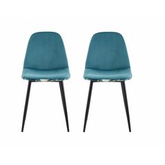 Set 2 scaune catifea jaquard- blue  HR-S2CHJQR-BLU
