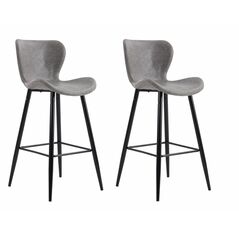 Set 2 scaune de bar retro - light grey,  Scaune | electropc.ro