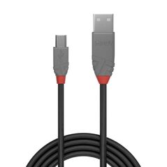 Cablu transfer lindy ly-36725, usb 2.0 type a to mini-b, 5m, anthra line,  Cabluri periferice | electropc.ro