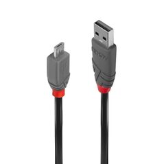 Cablu transfer lindy ly-36731, usb 2.0 type a to microusb, 0.5m, anthra line,  Cabluri periferice | electropc.ro