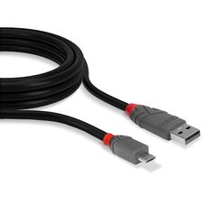 Cablu transfer lindy ly-36732, usb 2.0 type a to microusb, 1m, anthra line,  Cabluri periferice | electropc.ro