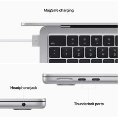 Apple macbook air 13.6" silver notebook apple m2 chip 8gb unified ram 512gb ssd (mid 2022),  Laptopuri | electropc.ro