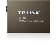 Switch media convertor tp-link, 2 porturi (1x100mbps sc, 1x10/100 mbps (rj-45)),  bidi 10/100base-tx to 100base-fx (sc), single-mode, 20km, wdm type b (se foloseste in pereche cu mc111cs), single fiber, montabil in sasiu  MC112CS