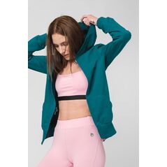 Hanorac coton casual femei petrol-l,  Hanorace | electropc.ro