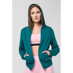 Hanorac coton casual femei petrol-m,  Hanorace | electropc.ro