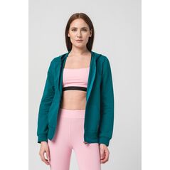 Hanorac coton casual femei petrol-m,  Hanorace | electropc.ro