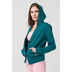Hanorac coton casual femei petrol-xs,  Hanorace | electropc.ro