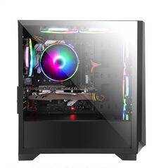 Carcasa segotep ares neagra, spcc steel atx mid tower, fara sursa (tip atx, montata jos), interior vopsit negru, 2x 3.5" (intern),2x 2.5" (intern), fata - 3x 120mm / 2x 140mm fan (optional), spate - 1x 120mm argb led fan (inclus,pozitie ajustabila), tavan,  Carcase | electropc.ro