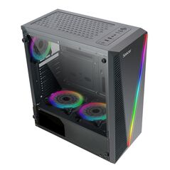 Carcasa spacer thor, atx, midtower, gaming, fara sursa, sticla securizata, 4 x fan, usb 2.0 x 2, usb 3.0 x 1, mesh, fan controller (inclusiv rgb), telecomanda, „spcs-gc-thor”,  Carcase | electropc.ro