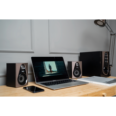 Boxe spacer 2.1, 30w rms ( 2x 5w + 20w), alimentare 220v, conectori bluetooth, usb, jack 3.5mm, radio fm, sd, rca, contine telecomanda wireless, negru,  Sisteme audio | electropc.ro