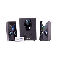 Boxe spacer gaming 2.1, 14w rms ( 2x3w + 8w), bluetooth, telecomanda wireless, control volum, subwoofer lemn mdf, 220v alimentare, usb/sd/aux/radio fm, negru,  Sisteme audio | electropc.ro