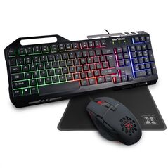 Kit gaming serioux tobis 3 in 1, tastatura de gaming, 104 taste, 7 taste anti-ghosting, design slim, iluminare rainbow, structura metalica + taste negre, suport telefon, cablu usb 1.5m pvc, plug and play; mouse gaming, senzor sunplus 192, 1000-6400 dpi, s,  Kit mouse tastatura | electropc.ro