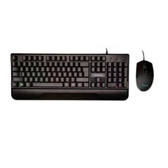 Kit gaming tastatura si mouse spacer spgk-invictus cu fir, usb, tastatura rgb rainbow + mouse optic 7 culori, black,  Kit mouse tastatura | electropc.ro