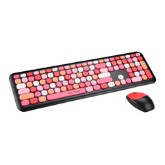 Kit tastatura + mouse serioux colourful 9920rd, wireless 2.4ghz, us layout, multimedia, mouse optic 1200dpi, usb, nano receiver, rosu,  Kit mouse tastatura | electropc.ro