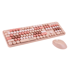 Kit tastatura + mouse serioux retro  9900br, wireless 2.4ghz, us layout, multimedia, mouse optic 800-1600dpi, usb, nano receiver, maro,  Kit mouse tastatura | electropc.ro